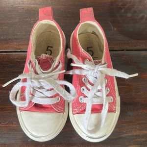 Pink lace up sneakers sz 5